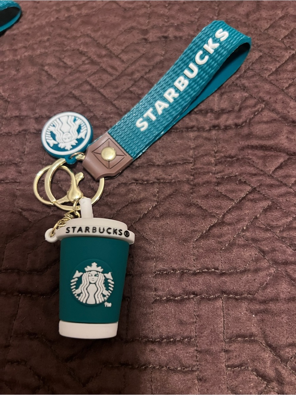 Starbucks Cup Keychain Wrist Strap with Logo Charm